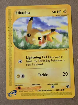 Pokemon Pikachu 124/165 Expedition Base Set Vintage E-Reader LP Non-holo sku#1 - Image 1