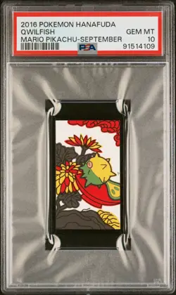 Pokemon Qwilfish September Mario Pikachu Hanafuda 2016 PSA 10 GEM MINT - Image 1