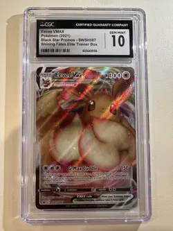 2021 Pokemon Eevee VMAX Black Star Promo SWSH087 CGC 10 Gem Mint - Image 1