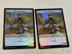 2 x mtg foil token Angel Warrior // Goblin Construct, 001/011, Zendikar Rising - Image 2