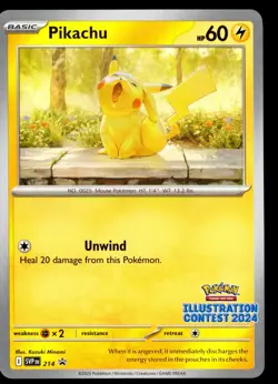 Pokemon TCG Pikachu 214 Sv Scarlet & Violet Illustration Contest 2024 Promo NM - Image 1