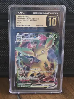 Leafeon Vmax 003/069 Holo Eevee Heroes Pokemon Japanese CGC 10 PRISTINE - Image 1