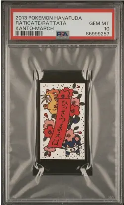 PSA 10 Raticate & Rattata Pokemon Hanafuda Kanto Japanese 2013 - Image 1