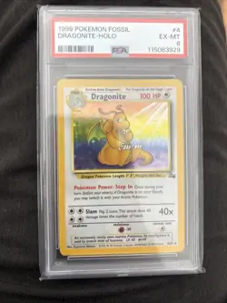 1999 POKEMON FOSSIL #4 DRAGONITE-HOLO - Image 1