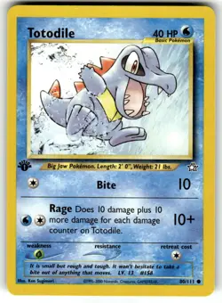 Pokemon TCG Neo Genesis (1st Edition) #80/111 Totodile LP - Image 1