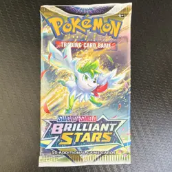 Pokemon TCG Sword & Shield Brilliant Stars Booster Pack 10 Cards Shaymin - Image 1