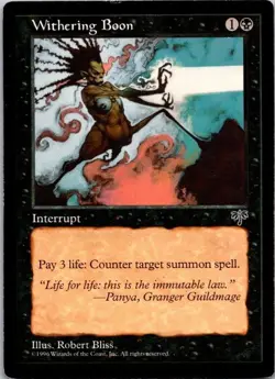 MTG Magic The Gathering Mirage Withering Boon Played See Scan F - Image 1