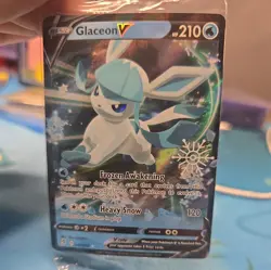 Pokemon TCG Glaceon V 2023 Holiday Advent Snowflake Stamp Promo 040/203 Sealed - Image 1