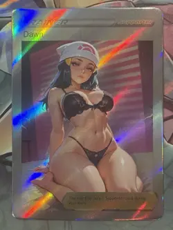 Pokemon Dawn Anime Waifu Custom DIY Trainer Art Pokemon card - Image 1