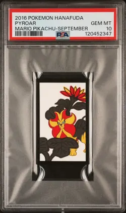 2016 POKEMON HANAFUDA MARIO PIKACHU SEPTEMBER PYROAR PSA 10 - Image 1