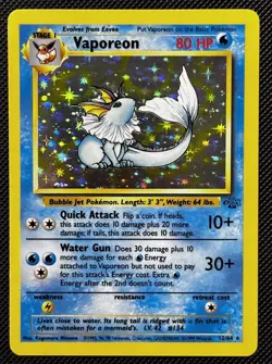 1999 Pokemon Jungle WotC 12/64 Vaporeon Holo NEAR MINT - Image 1