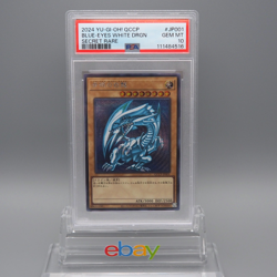 Yu-Gi-Oh PSA10 Blue Eyes White Dragon QCCP-JP001 Secret Rare Japanese PS474 - Image 1