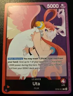 Uta OP06-001 Leader Wings Of The Captain One Piece Card Game - Image 1