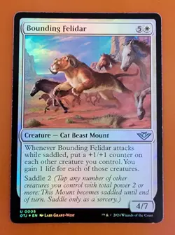 1x Bounding Felidar | FOIL | Outlaws of Thunder Junction | MTG Magic Cards - Image 1