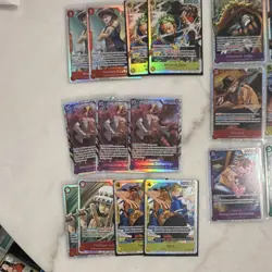 Bandai One Piece Holo Card Lot 24 Monkey D. Luffy Zoro Doflamingo Sanji Law - Image 2