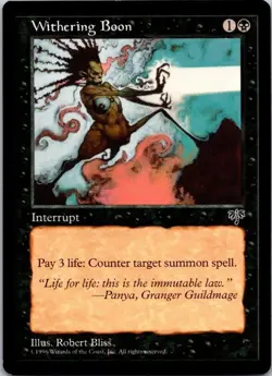 MTG Magic The Gathering Mirage Withering Boon Played See Scan G - Image 1