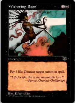 MTG Magic The Gathering Mirage Withering Boon Played See Scan C - Image 1