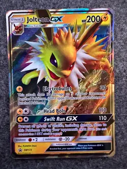 Jolteon GX SM173 Sun & Moon Ultra Rare Holo Black Star Promo Pokemon Card - Image 1