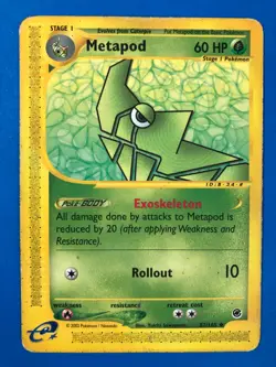 Pokemon TCG Metapod 87/165 Unlimited Expedition MP Vtg - Image 1