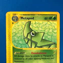 Pokemon TCG Metapod 87/165 Unlimited Expedition MP Vtg - Image 2