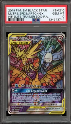 Pokemon Moltres & Zapdos & Articuno GX Hidden Fates ETB FA Promo SM210 PSA 10 - Image 1