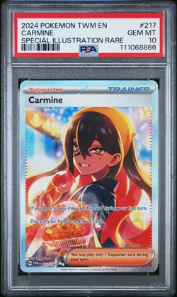 2024 POKEMON TWM EN-TWILIGHT MASQUERADE SPECIAL ILLUSTRATION RARE CARMINE PSA 10 - Image 1
