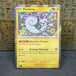 Pokemon TCG Pachirisu 138/091 Shiny Rare Holo Card Paldean Fates NM - Image 1