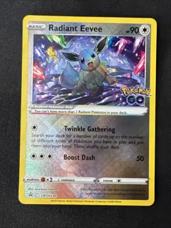 Radiant Eevee SWSH230 Sword & Shield Promo Cards Holo Black Star Promo Pokemon - Image 1
