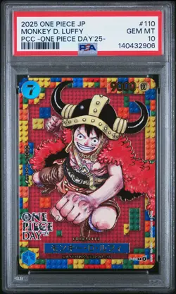 2025 ONE PIECE JPN PREM CARD COLL -ONE PIECE DAY'25- #110 MONKEY D. LUFFY PSA 10 - Image 1