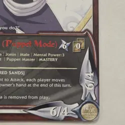 Sasori (Puppet Mode) #947- 1st Edition Rare Foil Naruto Bandai Card CCG - Image 2