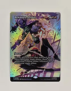 Relentless Assault Borderless Foil Marvel's Spiderman MAR 0025 MTG - Image 1