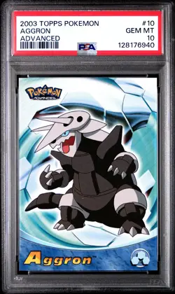 2003 TOPPS POKEMON ADVANCED #10 AGGRON PSA 10 - Image 1