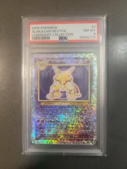 2002 Pokemon PSA 8 Alakazam Reverse Foil Legendary Collection - Image 1