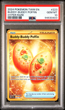 PSA 10 #223 Buddy-Buddy Poffin Hyper Rare Twilight Masquerade EN Pokemon 2024 - Image 1