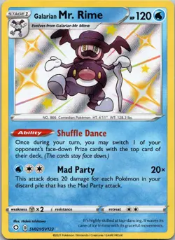 Pokemon Galarian Mr. Rime Shiny Holo Rare Shining Fates: Shiny Vault SV021/SV122 - Image 1