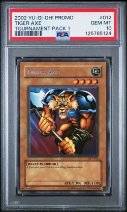 2002 YU-GI-OH! PROMO TP1-TOURNAMENT PACK 1 #012 TIGER AXE PSA 10 - Image 1