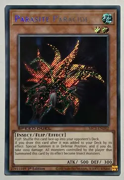 Parasite Paracide SBC1-END02 (NM) Secret Rare 1st Edition Speed Duel Yu-Gi-Oh! - Image 1