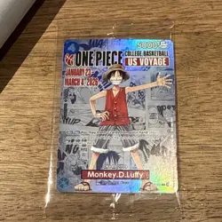 One Piece Monkey D. Luffy College Basketball Promo Card ST JOHNS ~ NEW - Image 1