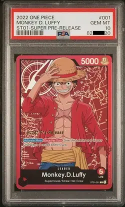 One Piece Cards Super Pre-Release Luffy Crocodile Kaido Kid PSA 10 Sequential - Image 3