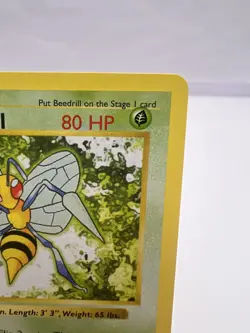 Pokemon Card Beedrill Base Set 17/102 Shadowless 1st Edition English - Image 3