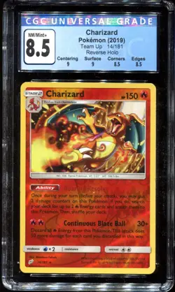 Charizard 14/181 CGC 8.5 Reverse Holo Team Up Pokemon Card - Image 1