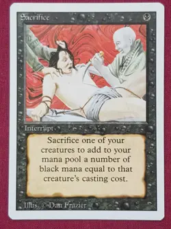 Magic The Gathering REVISED EDITION SACRIFICE black card MTG - Image 1