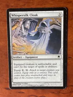 Whispersilk Cloak MTG Magic the Gathering Card MP Moderately Played DST - Image 1