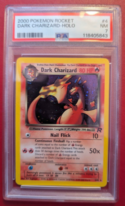 Pokemon Dark Charizard Team Rocket Holo Card 4/82 PSA 7 NM WOTC Unlimited - Image 1