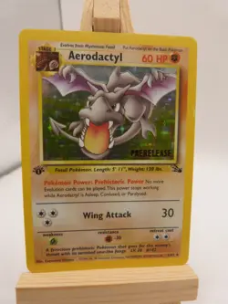 Pokemon Holo Rare Card : Aerodactyl 1/62 (Prerelease) (1st Edition) (Fossil) - Image 1