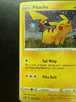 Pokemon TCG Pikachu SWSH039 Black Star Cosmos Holo Promo HD HAT Swirl NM - Image 4
