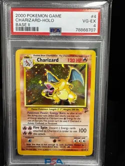 2000 POKEMON BASE SET 2 #4 CHARIZARD-HOLO PSA 4 - Image 1