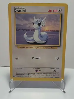 Dratini 26/102 Pokemon Base Set Uncommon Colorless LP Used See Pictures - Image 4