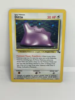 Ditto 3/62 Pokemon Base Set Fossil Holo Rare WOTC. LP - Image 1