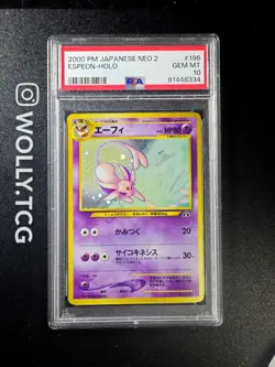 PSA 10 ESPEON No. 196 Holo - Neo 2 Genesis Japanese MINT Pokemon Card BGS Cgc - Image 1